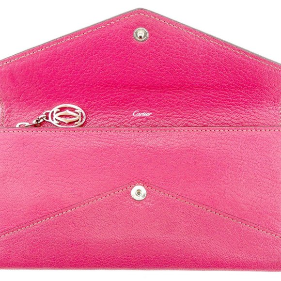 Cartier Long Wallet Collection Remast Pink Leather Authentic USED T9346 - Picture 4 of 8